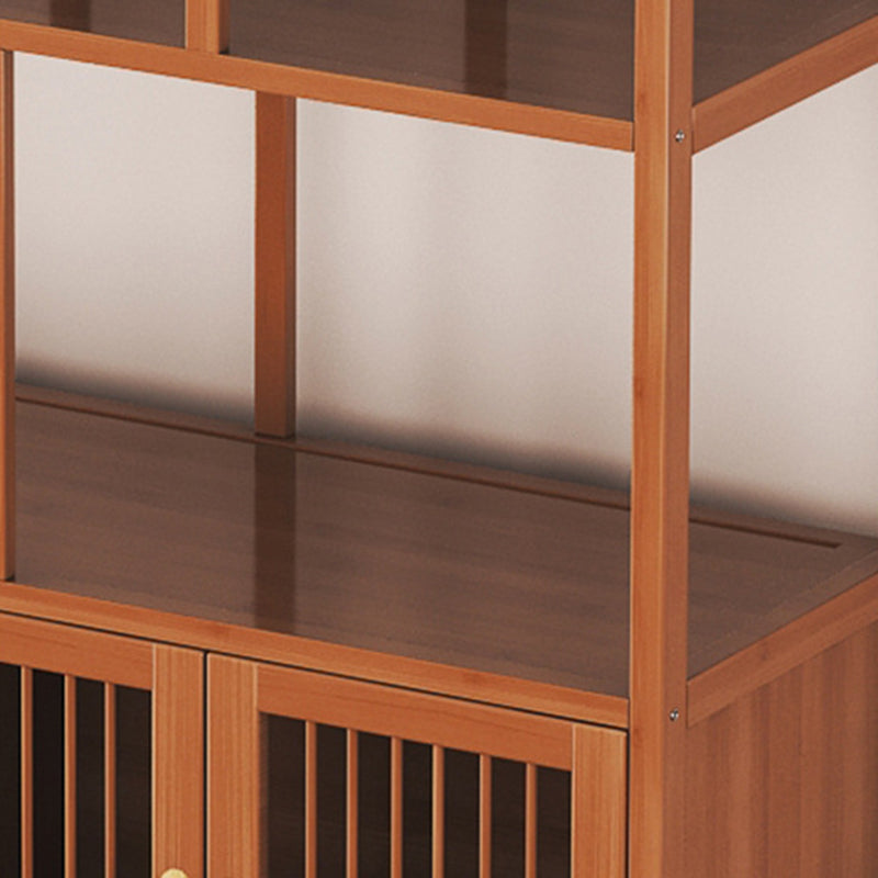 Traditional Chinese Rectangular Bamboo Medium Density Fiberboard Storage Cabinet 2-Drawer For Living Room