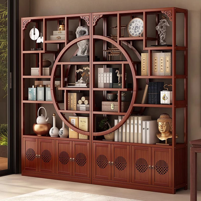 Traditional Chinese Rectangular Bamboo Medium Density Fiberboard Storage Cabinet 2-Cabinet For Living Room