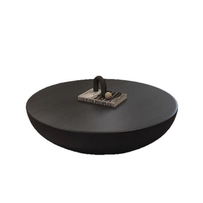 Modern Minimalist Cylindrical Fiberglass Glass Coffee Table 1/2-Tier For Living Room