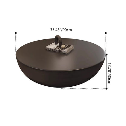 Modern Minimalist Cylindrical Fiberglass Glass Coffee Table 1/2-Tier For Living Room