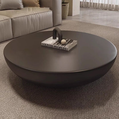 Modern Minimalist Cylindrical Fiberglass Glass Coffee Table 1/2-Tier For Living Room