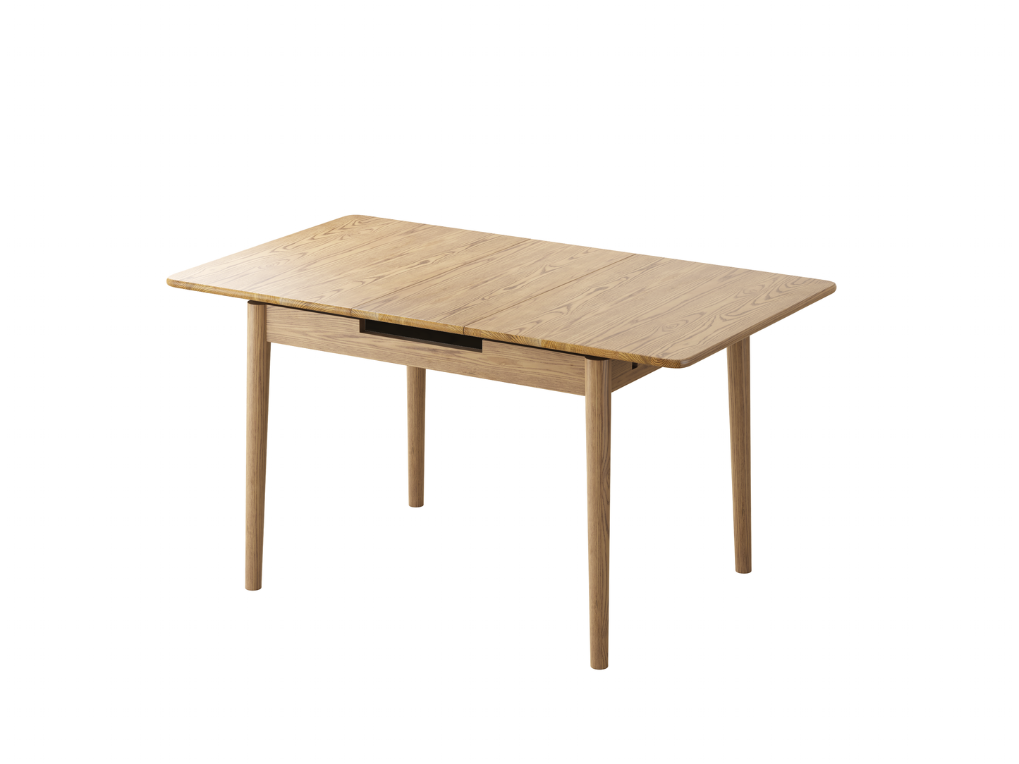 Contemporary Scandinavian North American Ash Wood Dining Table Set - Rectangular Dining Table Elliptical Back Chairs For Dining Room & Kitchen