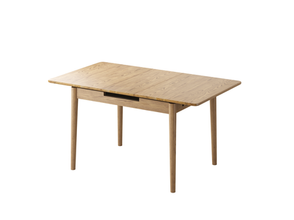 Contemporary Scandinavian North American Ash Wood Dining Table Set - Rectangular Dining Table Elliptical Back Chairs For Dining Room & Kitchen
