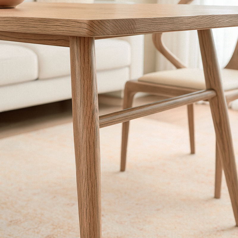 Contemporary Nordic North American Ash Wood Dining Table - Rectangular Solid Wood Table For Kitchen & Dining Room