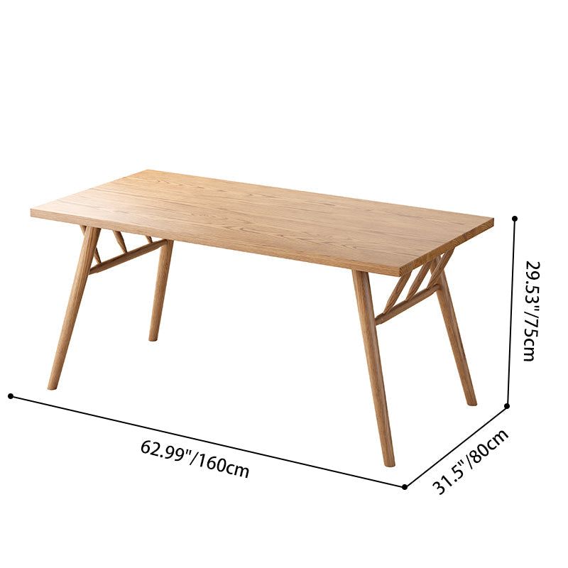 Contemporary Nordic North American Ash Wood Dining Table - Rectangular Solid Wood Table For Kitchen & Dining Room