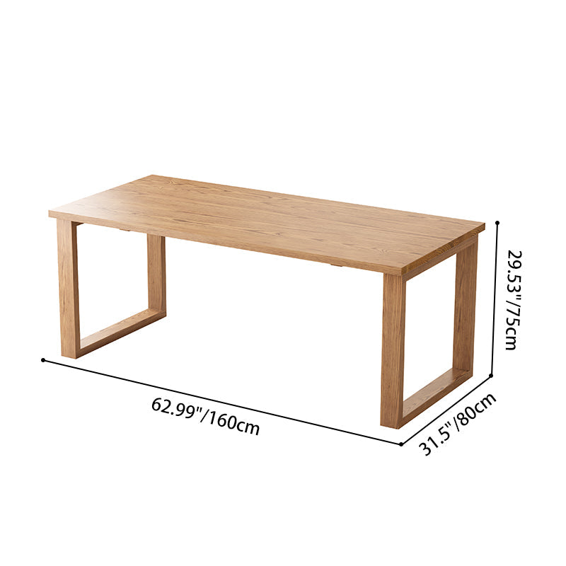 Contemporary Nordic North American Ash Wood Dining Table Set - Rectangular Wooden Table & Curved Chairs For Kitchen & Dining Room