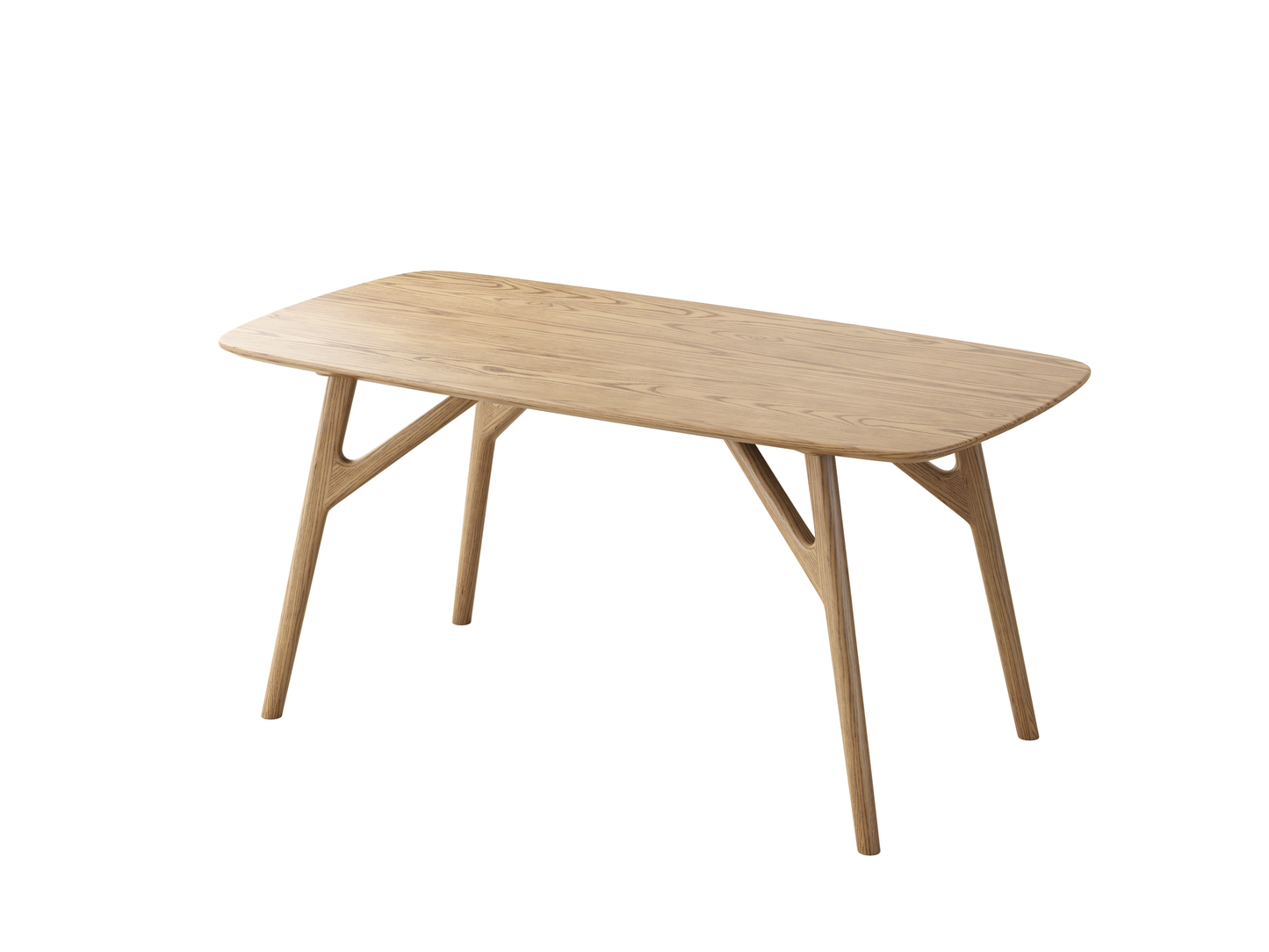 Contemporary Nordic Rectangular North American Ash Wood Dining Table Set - Rectangular Dining Table Rhombus Chairs For Dining Room & Kitchen