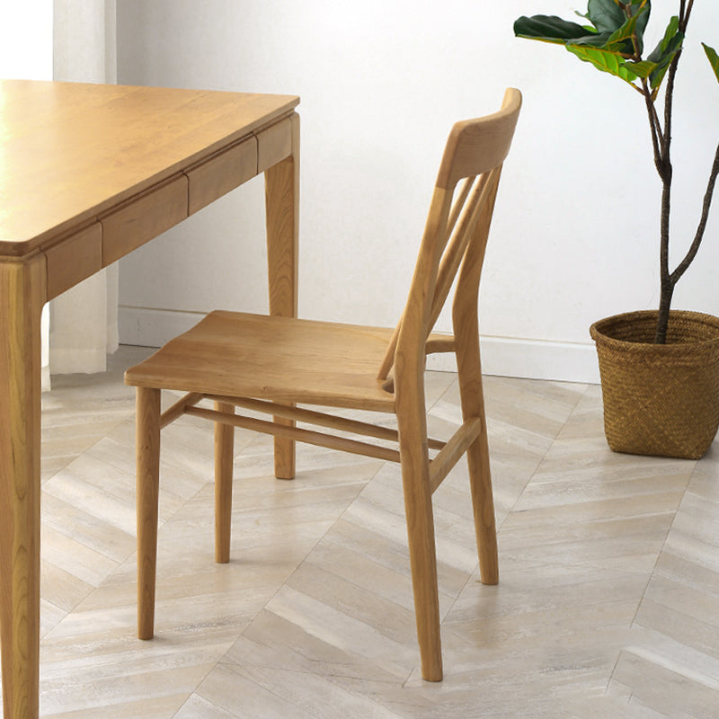 Contemporary Nordic Rectangular North American Ash Wood Dining Table Set - Rectangular Dining Table Rhombus Chairs For Dining Room & Kitchen