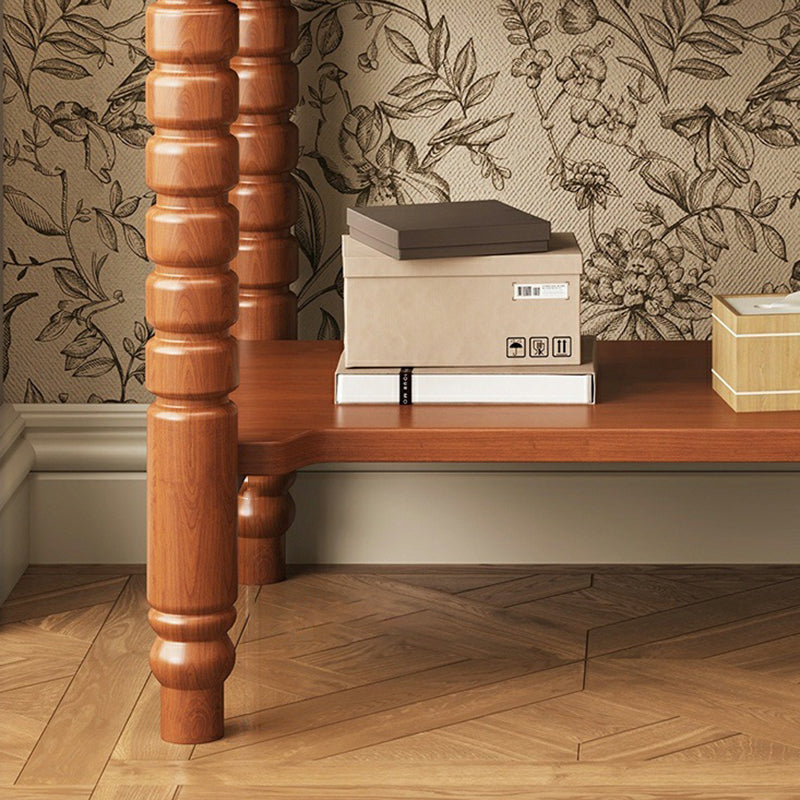 Traditional French Rectangular Rubberwood Ash Wood Solid Multi-Layer Board Nightstand 1 Drawer For Bedroom