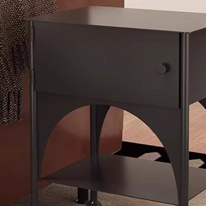 Modern Minimalist Rectangular Arched High-Heel Design Iron Nightstand 1-Cabinet For Bedroom