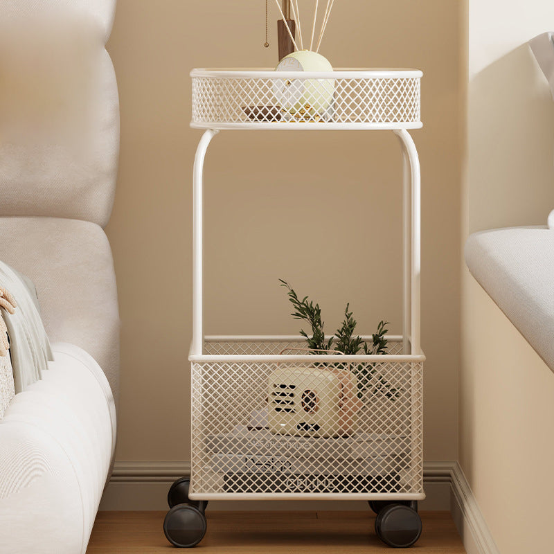 Modern Minimalist Rectangular Iron Side Table 2-Tier For Living Room