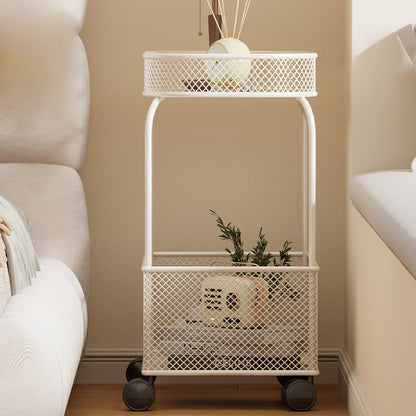 Modern Minimalist Rectangular Iron Side Table 2-Tier For Living Room