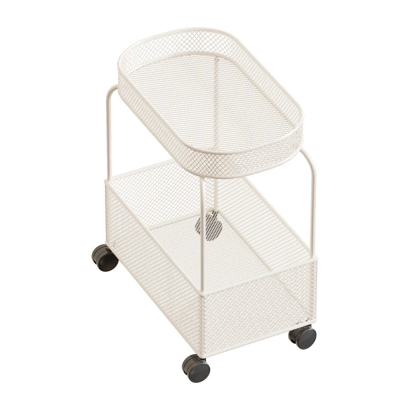 Modern Minimalist Rectangular Iron Side Table 2-Tier For Living Room