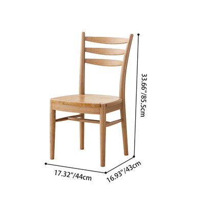 Contemporary Scandinavian North American Ash Wood Dining Table Set - Rectangular Dining Table Ladder Back Chairs For Dining Room & Kitchen