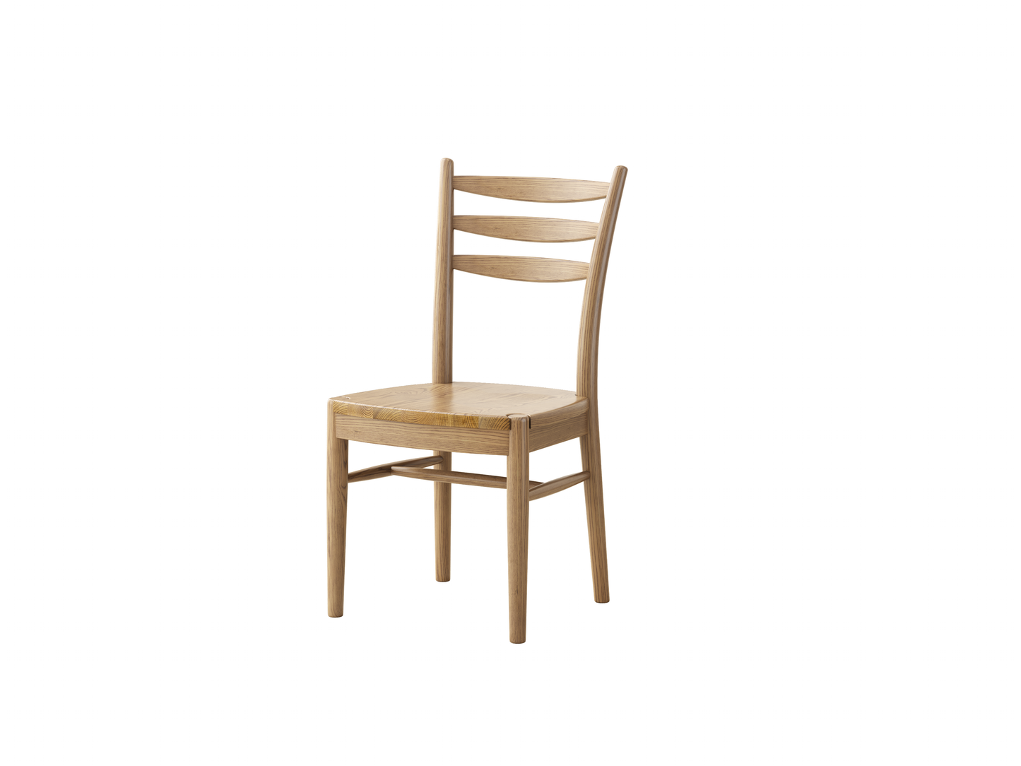 Contemporary Scandinavian North American Ash Wood Dining Table Set - Rectangular Dining Table Ladder Back Chairs For Dining Room & Kitchen