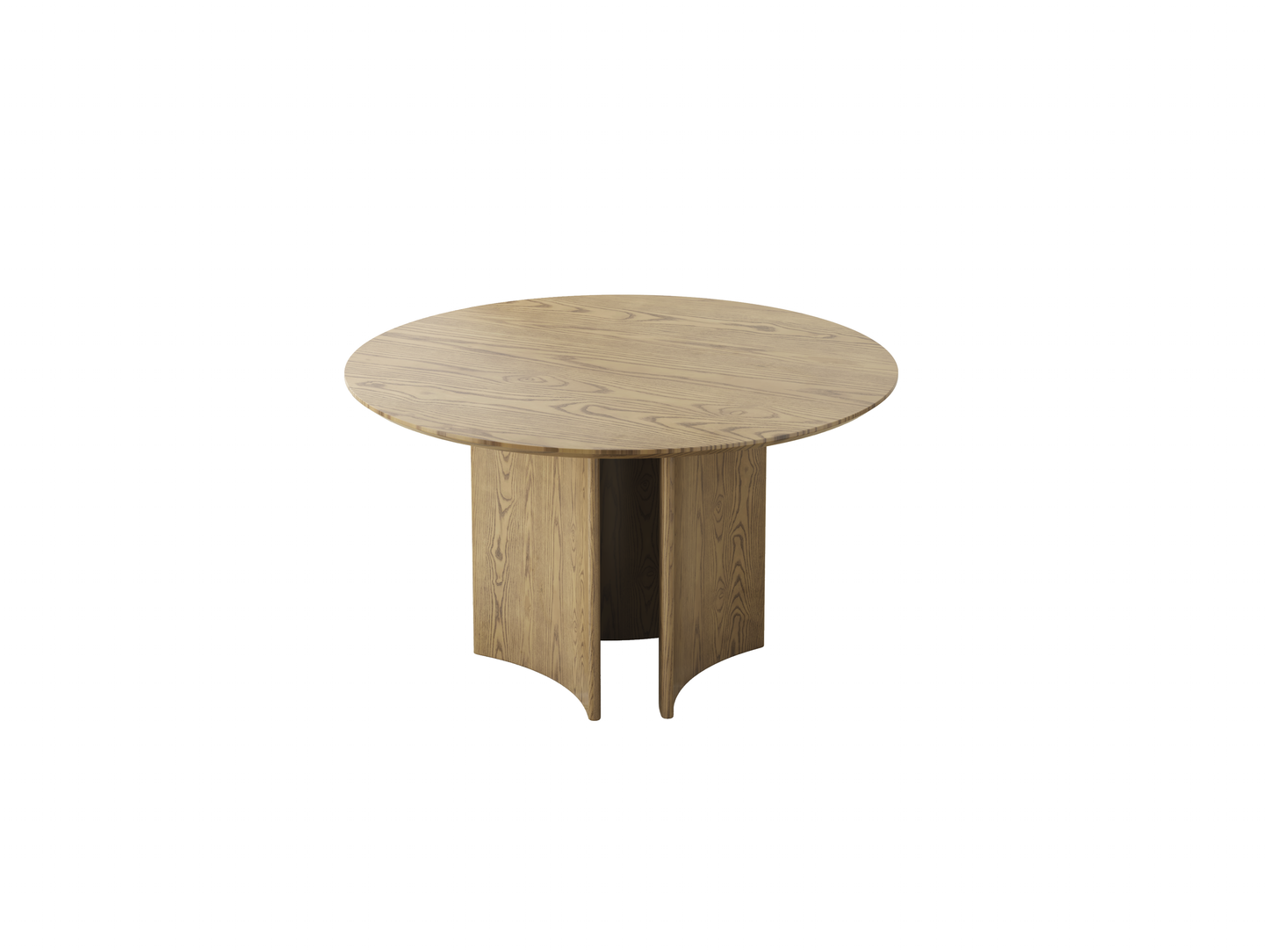 Contemporary Scandinavian North American Ash Wood Dining Table Set - Round Dining Table Curved Back Chairs For Dining Room