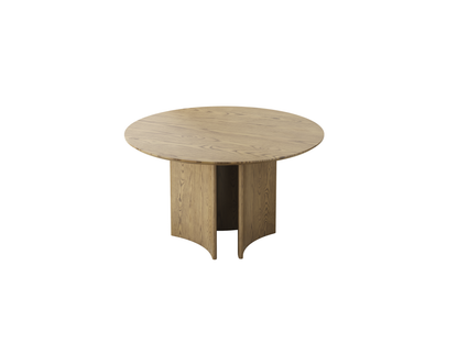 Contemporary Scandinavian North American Ash Wood Dining Table Set - Round Dining Table Curved Back Chairs For Dining Room
