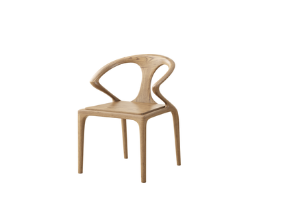 Contemporary Scandinavian North American Ash Wood Dining Table Set - Round Dining Table Curved Back Chairs For Dining Room