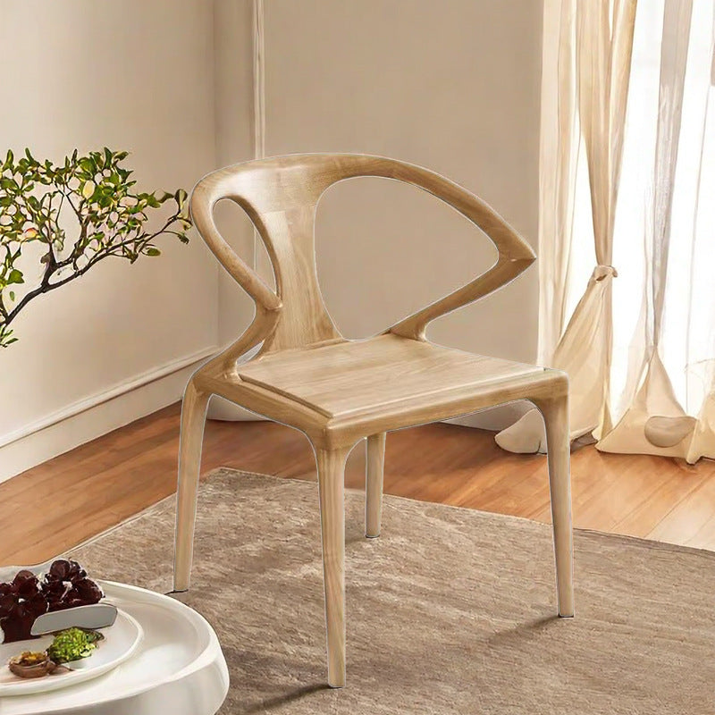Contemporary Scandinavian North American Ash Wood Dining Table Set - Round Dining Table Curved Back Chairs For Dining Room