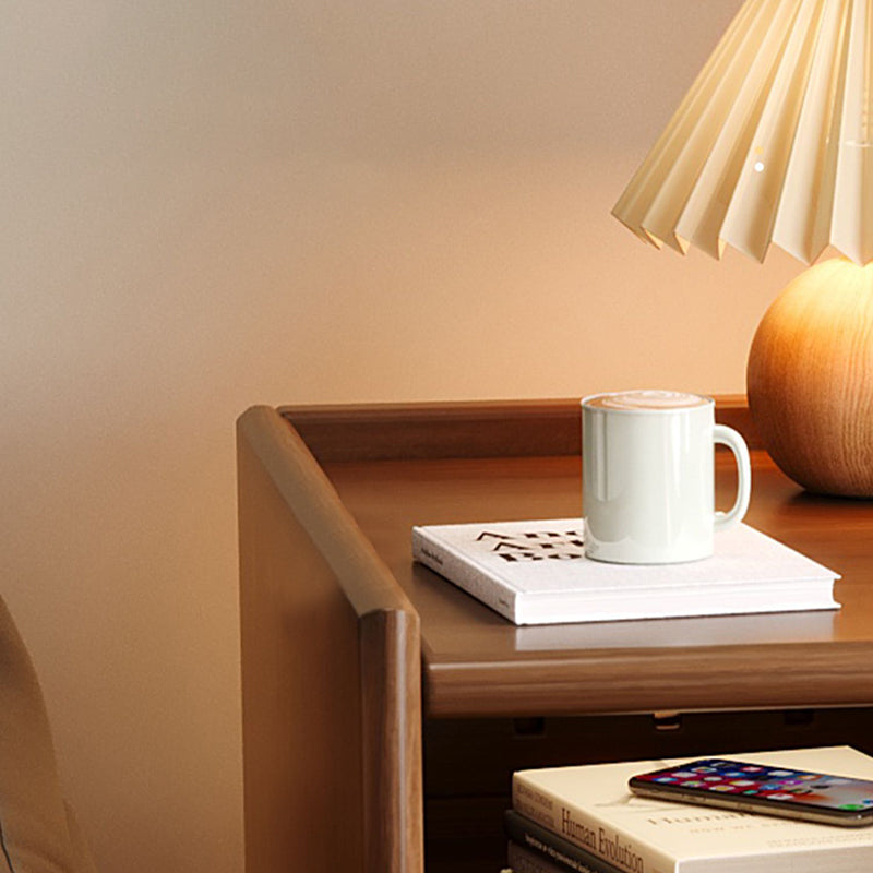 Modern Minimalist Rectangular Pine Wood Nightstand 2-Drawer For Bedroom