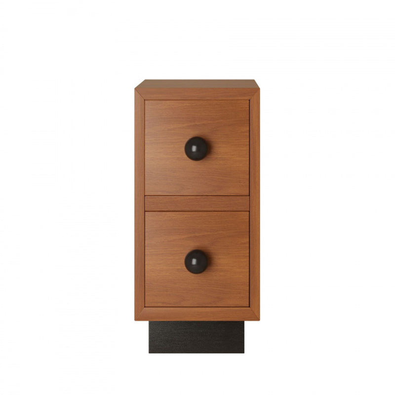 Contemporary Creative Rectangular Multi-Layer Plywood Medium Density Fiberboard Solid Wood Nightstand 2-Drawer For Bedroom