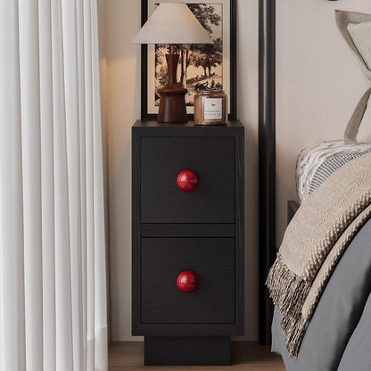 Contemporary Creative Rectangular Multi-Layer Plywood Medium Density Fiberboard Solid Wood Nightstand 2-Drawer For Bedroom