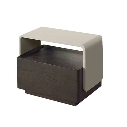 Modern Minimalist Rectangular Medium Density Fiberboard Nightstand 2-Tier For Bedroom