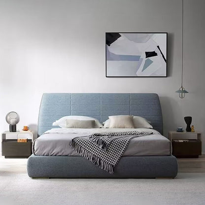 Modern Minimalist Rectangular Medium Density Fiberboard Nightstand 2-Tier For Bedroom