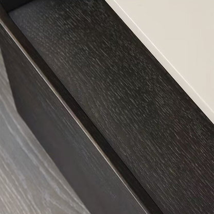Modern Minimalist Rectangular Medium Density Fiberboard Nightstand 2-Tier For Bedroom