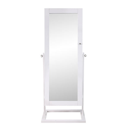 Traditional Chinese Rectangular Solid Wood Glass Medium Density Fiberboard Jewelry Storage Cabinet Full-Length Mirror For Bedroom