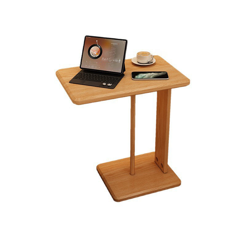 Modern Minimalist Rectangular Solid Wood Side Table 1-Tier For Living Room