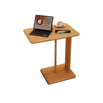 Modern Minimalist Rectangular Solid Wood Side Table 1-Tier For Living Room