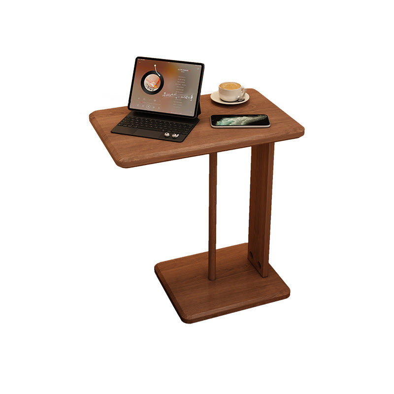 Modern Minimalist Rectangular Solid Wood Side Table 1-Tier For Living Room
