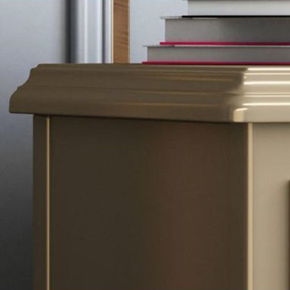 Contemporary Luxury Rectangular Carved Design Solid Wood Eco-Friendly Board Nightstand 2-Drawer For Bedroom
