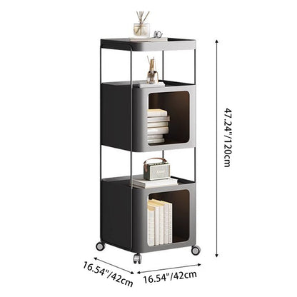 Modern Minimalist Rectangular Iron Storage Shelf 3-Tier For Living Room