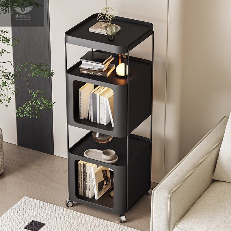 Modern Minimalist Rectangular Iron Storage Shelf 3-Tier For Living Room