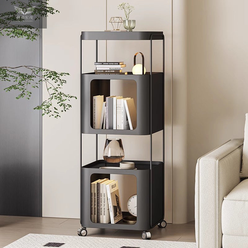 Modern Minimalist Rectangular Iron Storage Shelf 3-Tier For Living Room