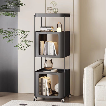 Modern Minimalist Rectangular Iron Storage Shelf 3-Tier For Living Room