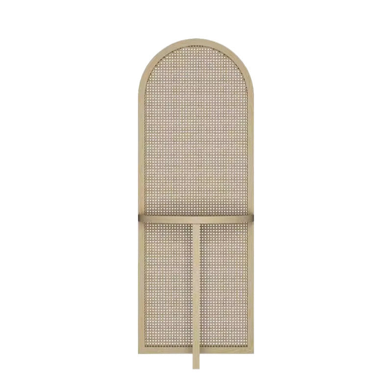 Traditional Vintage Arched Larch Wood Plastic Rattan Room Divider 2/4 Tier For Living Room