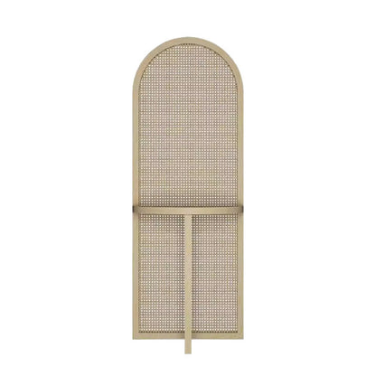 Traditional Vintage Arched Larch Wood Plastic Rattan Room Divider 2/4 Tier For Living Room