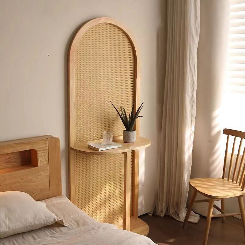 Traditional Vintage Arched Larch Wood Plastic Rattan Room Divider 2/4 Tier For Living Room