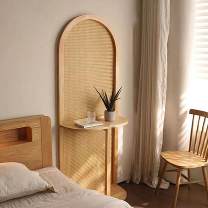 Traditional Vintage Arched Larch Wood Plastic Rattan Room Divider 2/4 Tier For Living Room