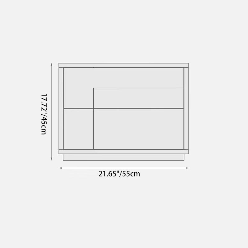 Modern Minimalist Rectangular Eco-Friendly Particle Board Eco-Friendly Multi-Layer Board Nightstand 2-Drawer For Bedroom
