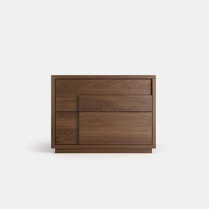 Modern Minimalist Rectangular Eco-Friendly Particle Board Eco-Friendly Multi-Layer Board Nightstand 2-Drawer For Bedroom