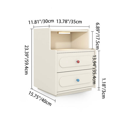 Contemporary Creative Rectangular Particleboard Nightstand 2/3 - Drawer For Bedroom