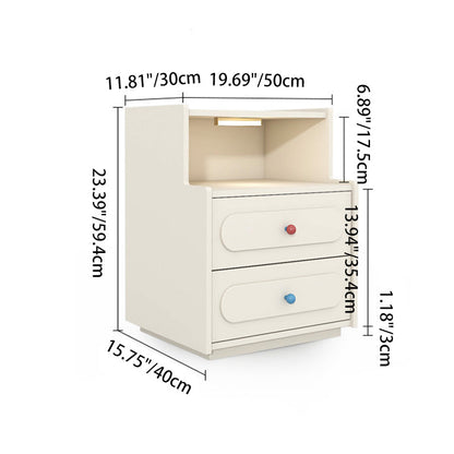 Contemporary Creative Rectangular Particleboard Nightstand 2/3 - Drawer For Bedroom