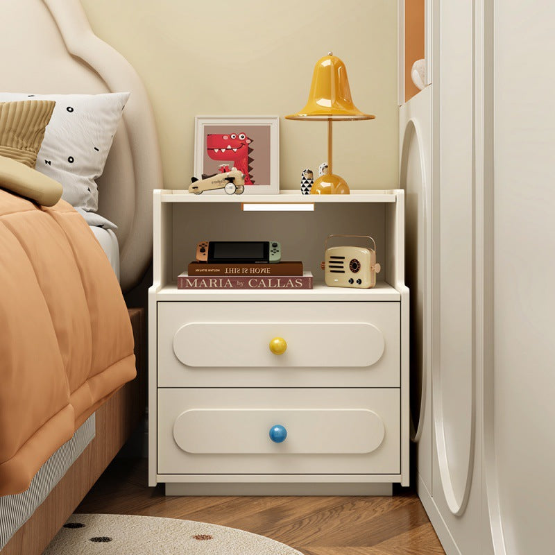 Contemporary Creative Rectangular Particleboard Nightstand 2/3 - Drawer For Bedroom