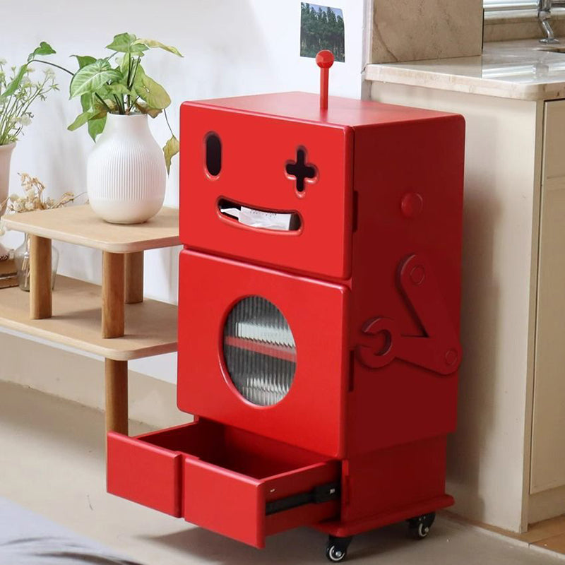 Contemporary Creative Robot-Shaped Medium Density Fiberboard Storage Cabinet 2-Cabinet For Living Room