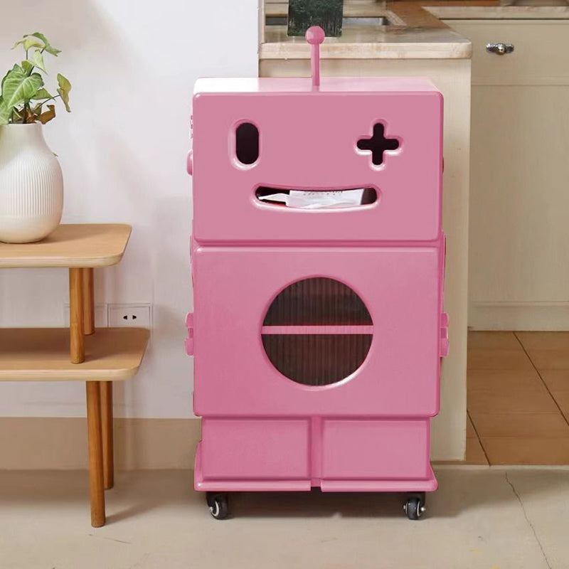 Contemporary Creative Robot-Shaped Medium Density Fiberboard Storage Cabinet 2-Cabinet For Living Room