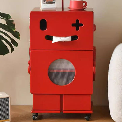 Contemporary Creative Robot-Shaped Medium Density Fiberboard Storage Cabinet 2-Cabinet For Living Room
